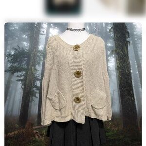 Habitat Cream Knit Cardigan with Large Buttons